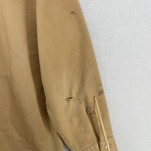 Vintage LEVIS Shirt Mens M Red Batwing Twill Button Up Utility Long Sleeve Brown - Picture 11 of 16